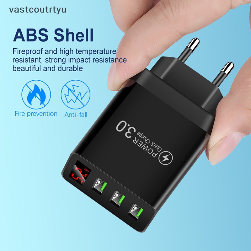 Vas Củ Sạc 3 Cổng usb 5v 3a 15w Có Màn Hình Hiển Thị Kỹ Thuật Số Cho iphone 13 12 pro max