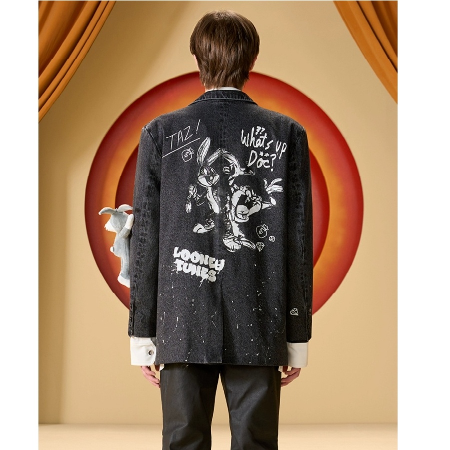 Áo Blazer 13De Con Thỏ Xám Denim