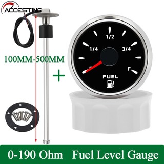 Đồng Hồ Đo Mức Nhiên Liệu 52mm 0-190ohm 7 Màu 12v 24v Cho Tàu Thuyền