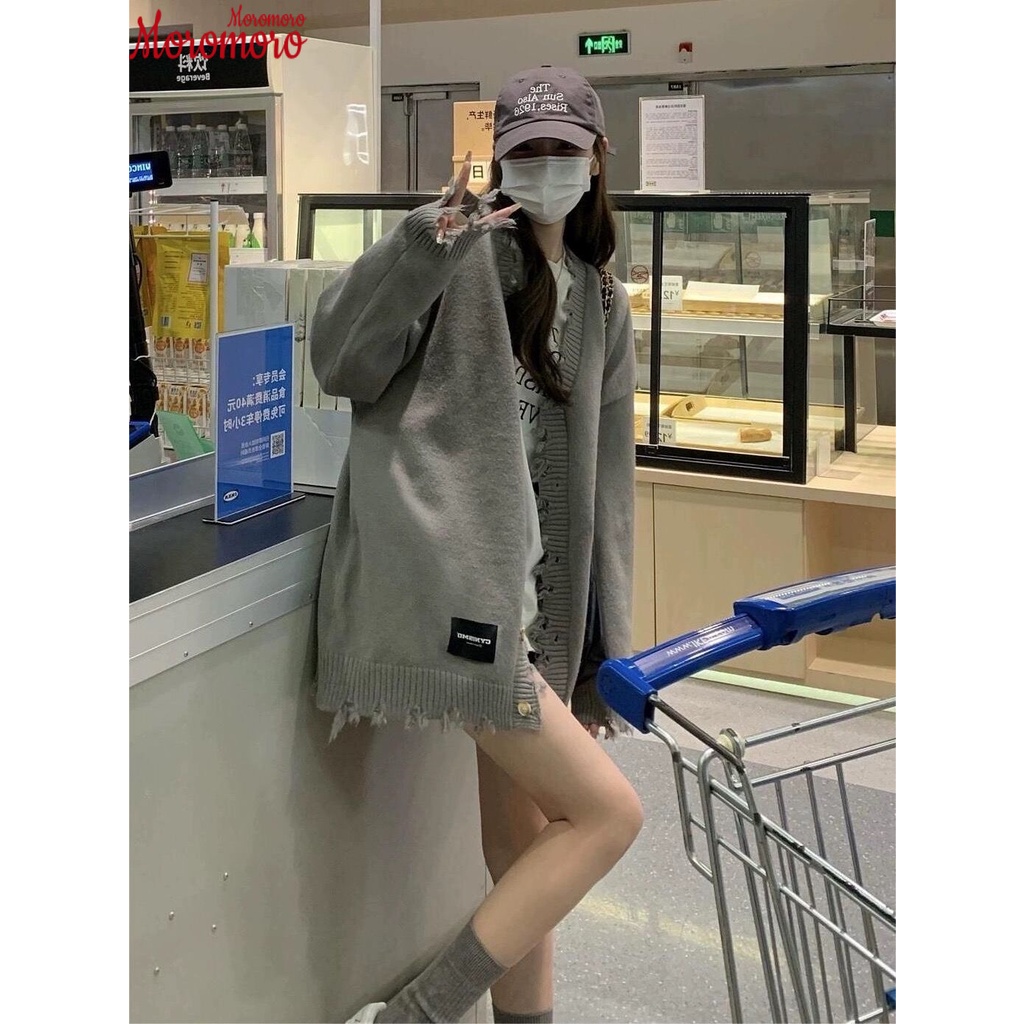 Moromoro Áo Len nữ áo khoác cardigan Hàn Phong Trendy Thời trang phổ biến WMY2300HMB 41Z231010