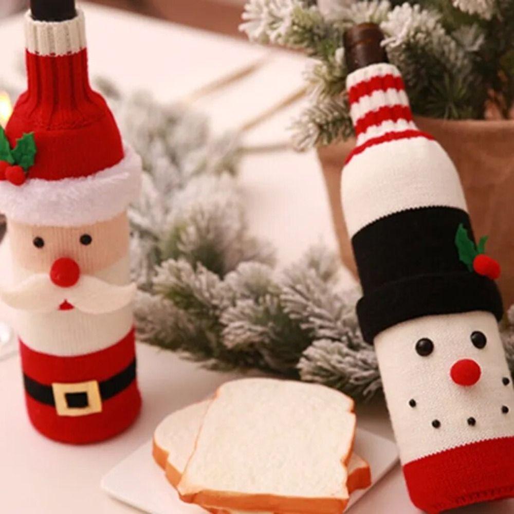 Pinou Vỏ Bọc Chai Rượu Vang Đỏ Hình Ông Già Noel Sáng Tạo Để Bàn Trang Trí