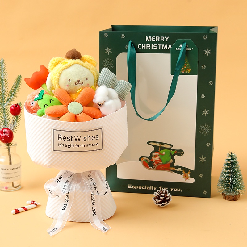 Bó hoa búp bê Bó Hoa Nhồi Bông Hình Chú Gấu Dễ Thương Dùng Trang Trí