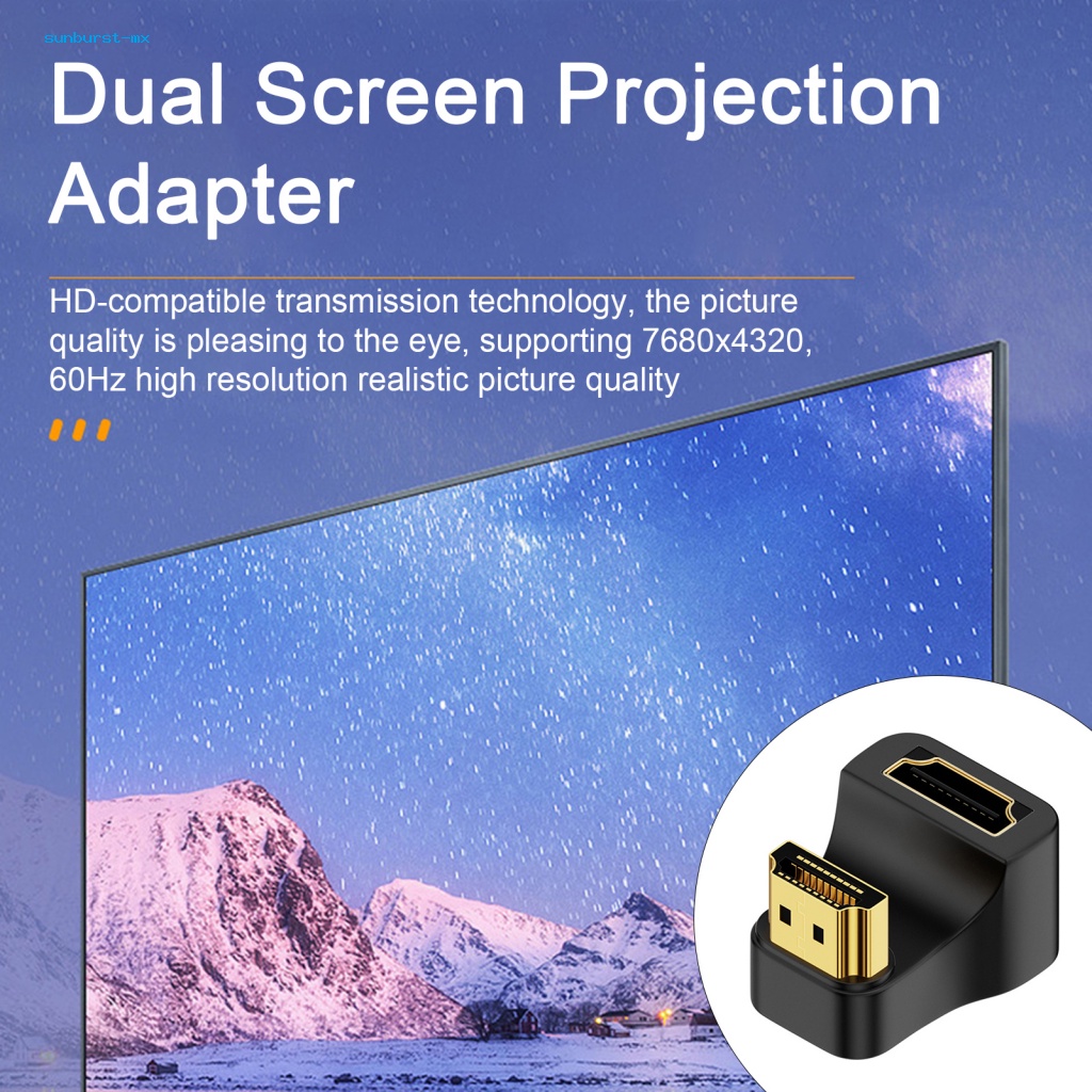 Sunburst.mx tv hdmi 8k60hz hdmi-Compatable Chất Lượng Cao 180° Bộ Chuyển Đổi hdmi Sang hdmi Cho Đầu Ra 8k60hz hd Phích Cắm Và Sử Dụng Phích Cắm Đông Nam