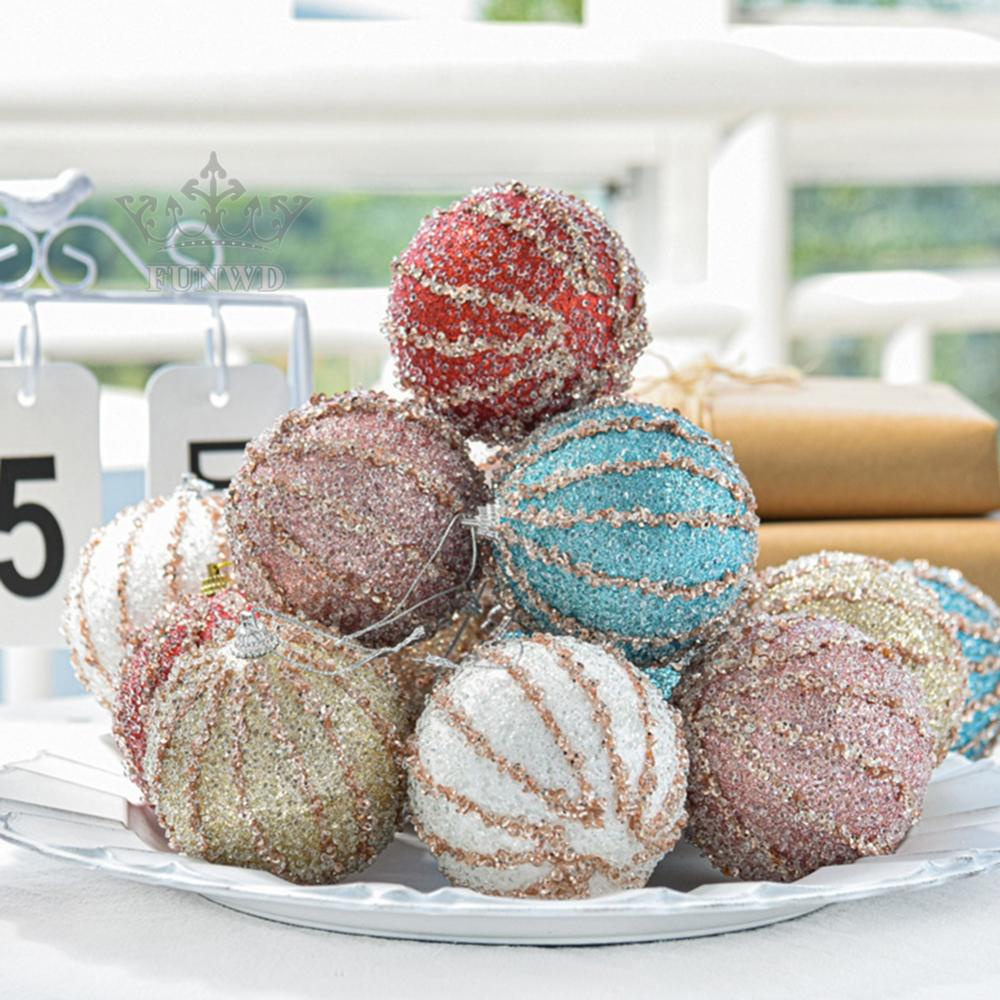 Christmas Balls Christmas Tree Hanging Balls Pendant Pink Red Sequined