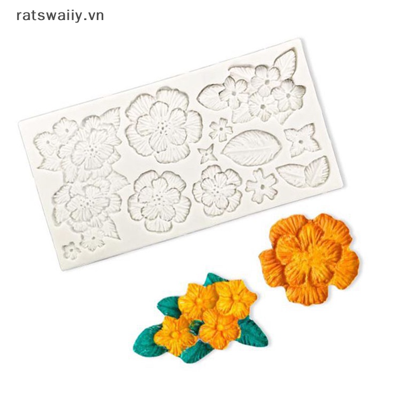 1 Khuôn Silicon Hình Hoa Trà Dập Nổi Trang Trí Bánh Kem diy vn