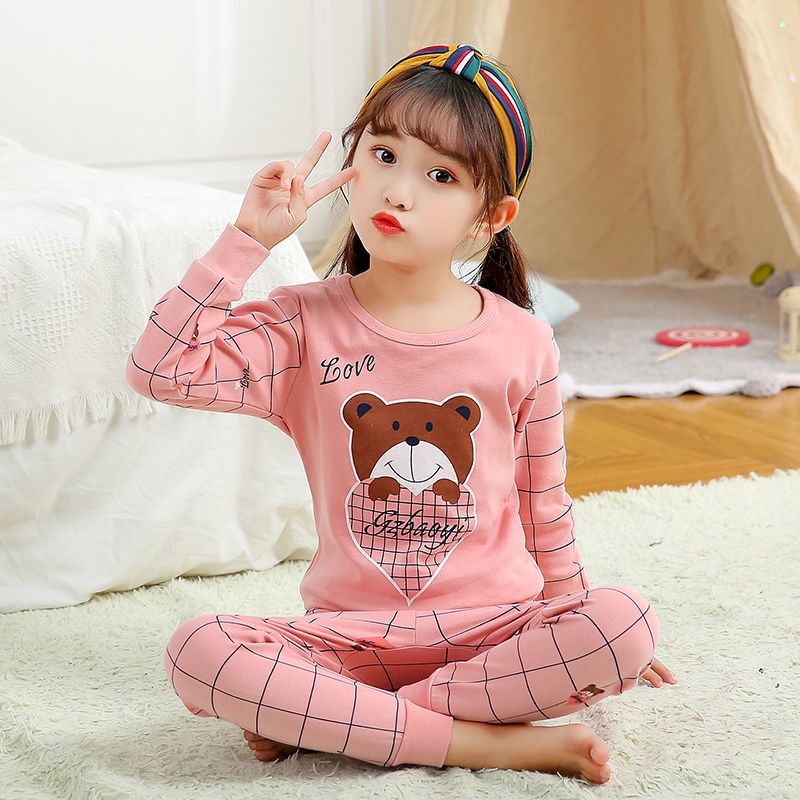 Bộ Quần Áo Ngủ cotton Thu Đông Dành Cho Bé Trai 2-15 Tuổi