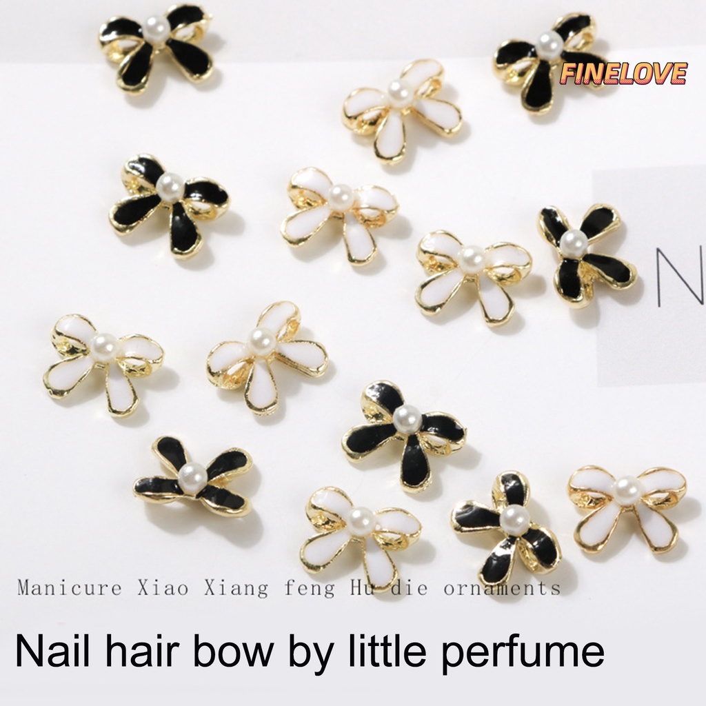 Set 10 Phụ Kiện Trang Trí Móng Tay Hình Nơ 3d Độc Đáo