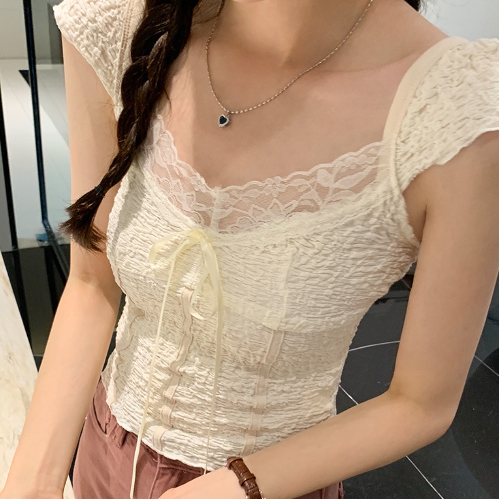 Ren Pháp Áo Sơ Mi Dáng Ôm Cổ Chữ V Mùa Hè Cái Mới Áo Vest