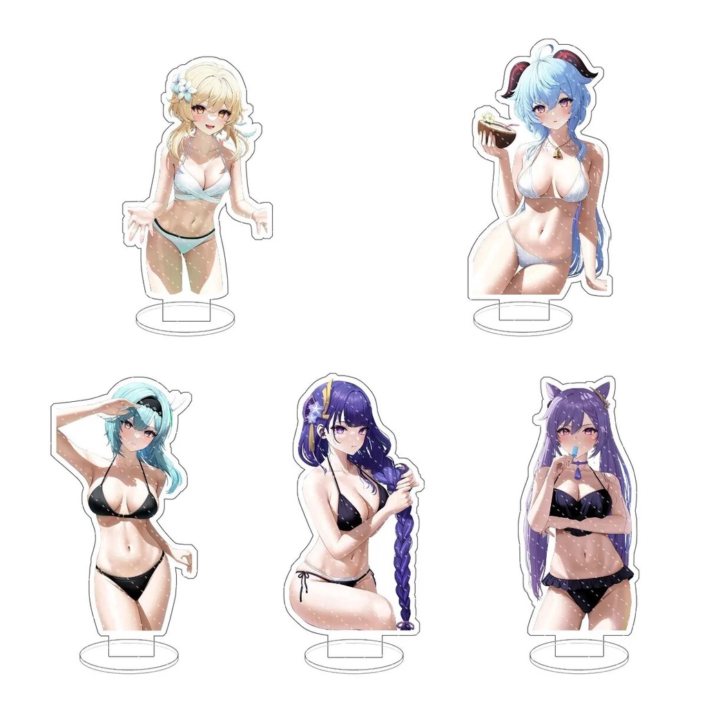 Mô hình Standee Anime Genshin Impact Game Figure Raiden Shoguno Eula Ganyu Phụ kiện trang trí để bàn