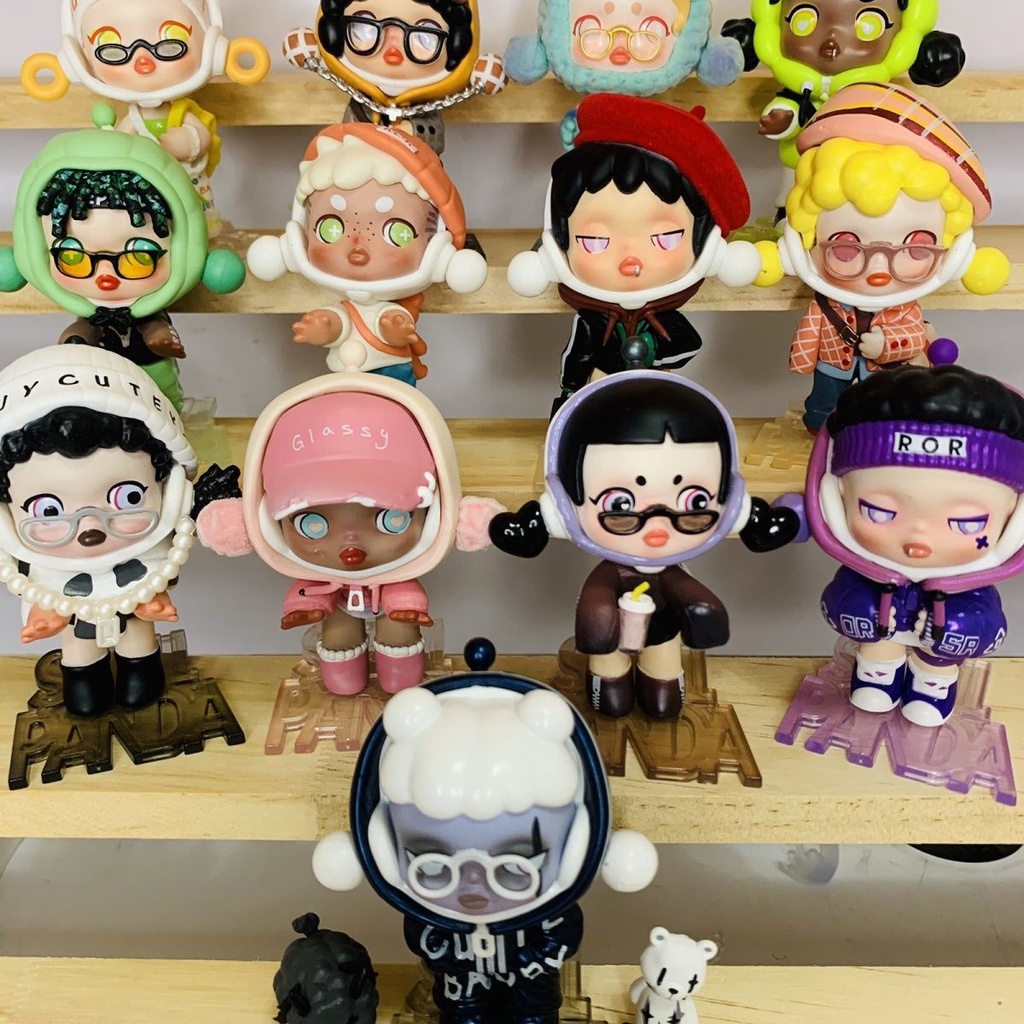 POPMART skullpanda Hộp Sọ Điên Cuồng Bí Ẩn Phiên Bản Hộp Sọ