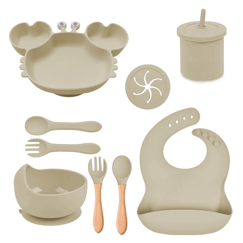 Bộ Dụng Cụ Ăn Bằng silicone Cho Bé Sơ Sinh