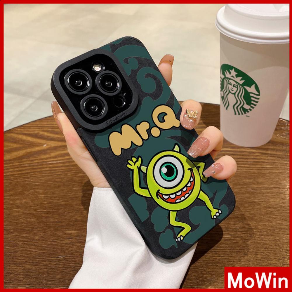 Ốp lưng iPhone 15 Pro Max Vỏ iPhone Da Mềm Màu Đen Xám Xanh Lá Cây Chống Bụi Bảo Vệ Camera Màu Xanh Lá Cây Quái Vật Mắt To Tương Thích Với iPhone 14 13 Pro Max 12 11 XR XS MAX 7Plus 8Plus