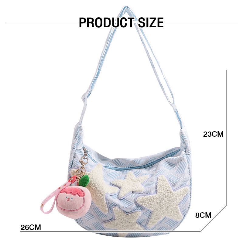 Moweikaidi Túi canvas Đeo Chéo Họa Tiết Ngôi Sao Dễ Thương Thời Trang Nhật Hàn