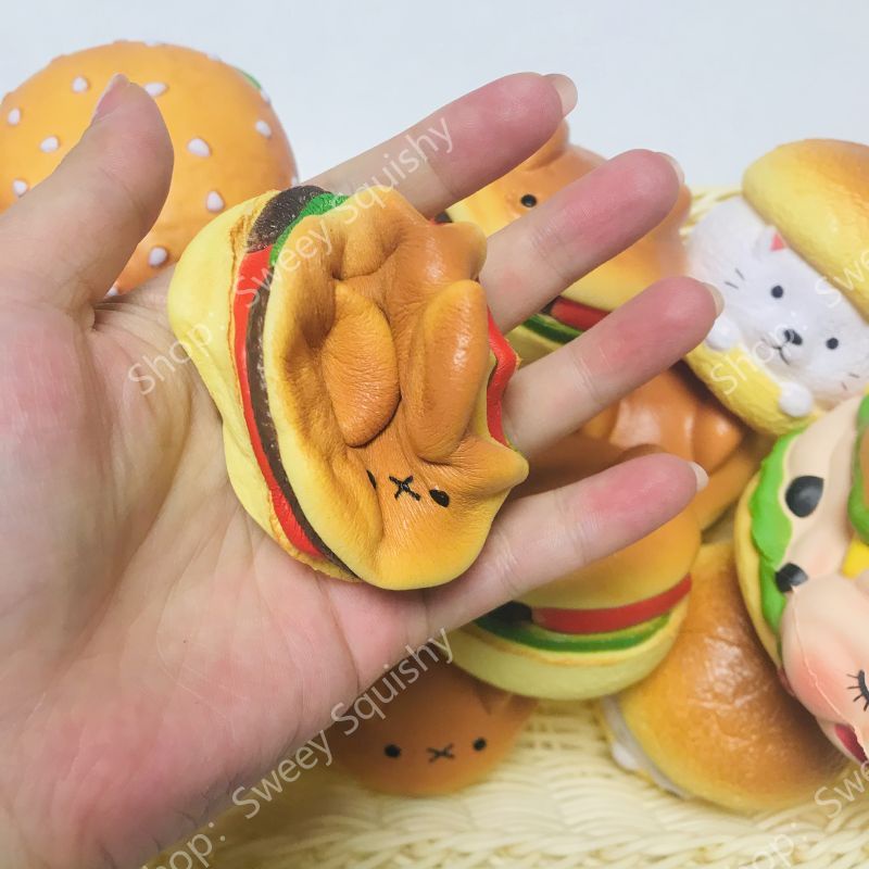Đồ Chơi Xốp squishy Giảm Stress Hình Bánh Hamburger Dễ Thương Cho Bé