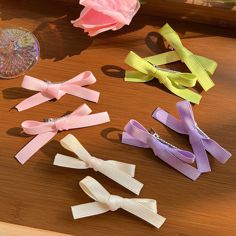 Kẹp Tóc Ruy Băng Thắt Nơ Phong Cách Hàn Quốc Ngọt Ngào Thời Trang Cho Nữ