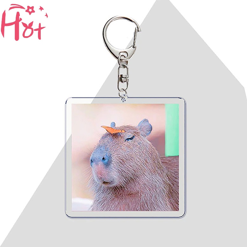 Móc Chìa Khóa Bằng acrylic Hình capybara Hoạt Hình Dễ Thương Cho Nữ