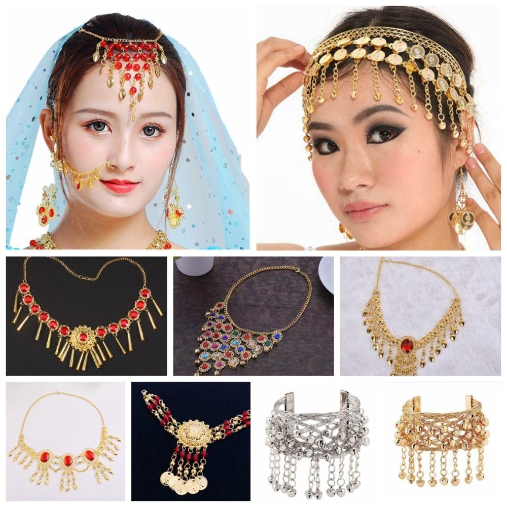 Mxbeauty Băng Đô Dây Xích Đính Hạt Cườm Lấp Lánh Trang Sức Múa Bụng Cho Bé Gái