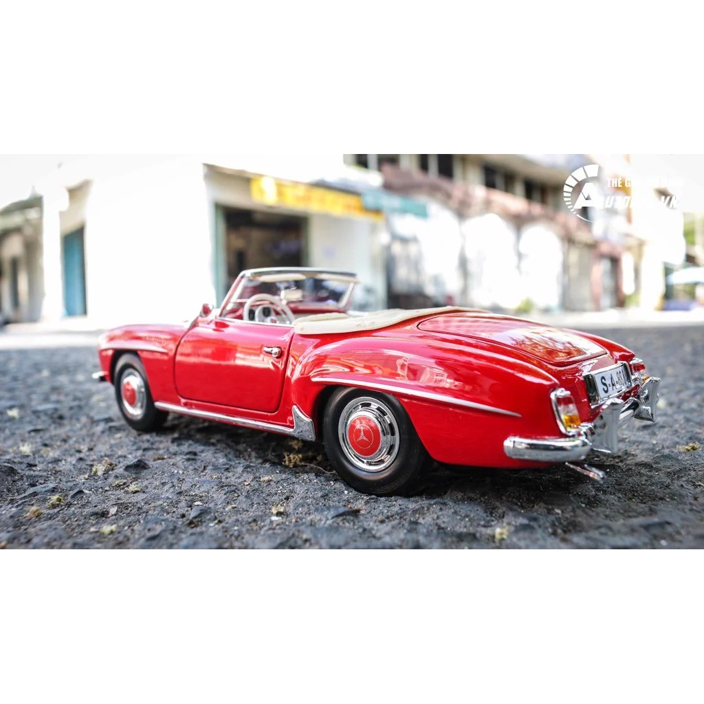 MÔ HÌNH XE MERCEDES BENZ 190SL  RED 1:18 MAISTO 2677 tặng kèm ô tô tăng ô tô