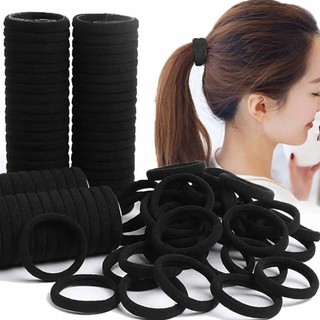 Set 10 Dây Cột Tóc Màu Đen Đơn Giản Cho Nữ