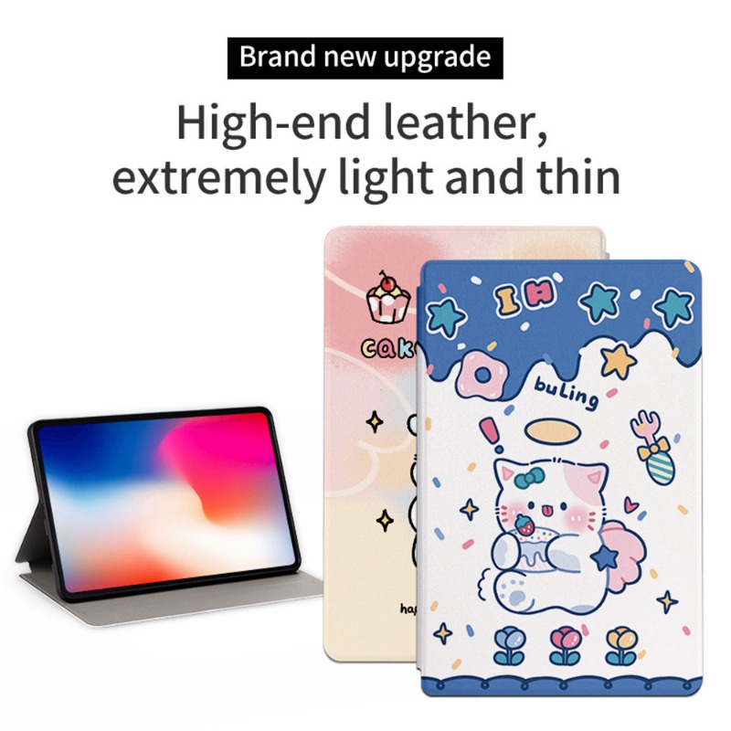 Bao Da Máy Tính Bảng Nắp Lật Họa Tiết Hoạt Hình Cho Samsung Galaxy Tab S9 FE 10.9 SM-X510 SM-X516B Ốp