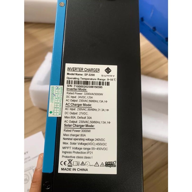 Bộ đổi điện đa dụng 3000W 24V điện áp PV 55V - 450V sạc MPPT 80A - SP-3200-3200VA/3000W