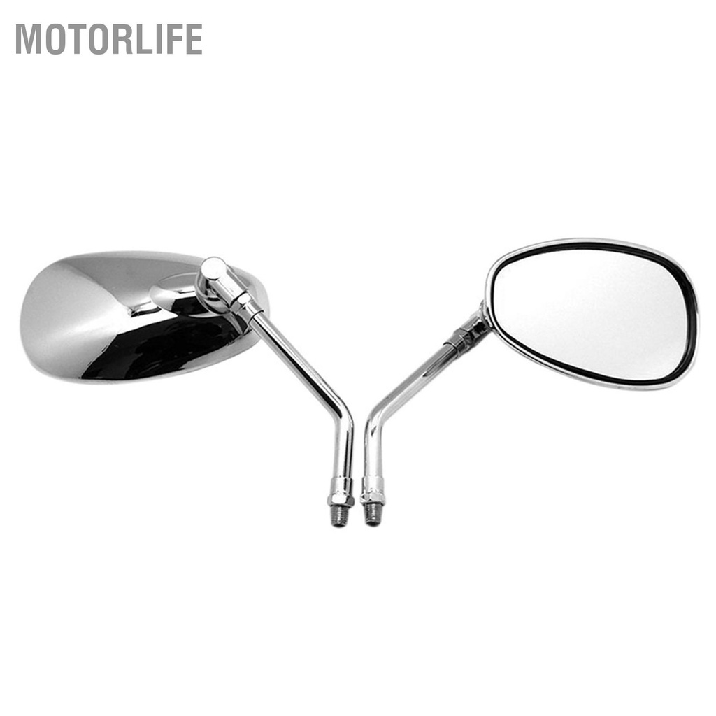 Motorlife 2 Chiếc Xe Máy Chiếu Hậu Mạ Điện Chống Rỉ Sét Bề Mặt Trong Suốt Tay Cầm Phía Sau Gương Cho