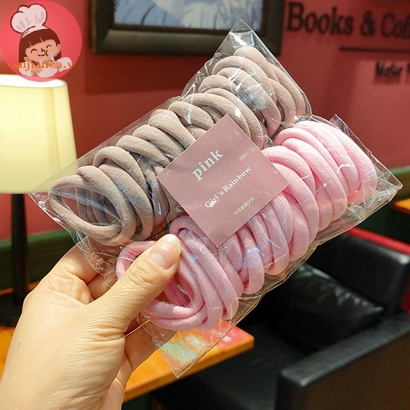 Yanca set 50 Dây Buộc Tóc 4cm 2cm Chất Liệu nylon Co Giãn Nhiều Màu Sắc Cho Nữ vn