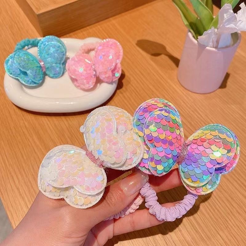 Cột tóc nơ bướm 2 lớp lấp lánh dành cho bé CT08