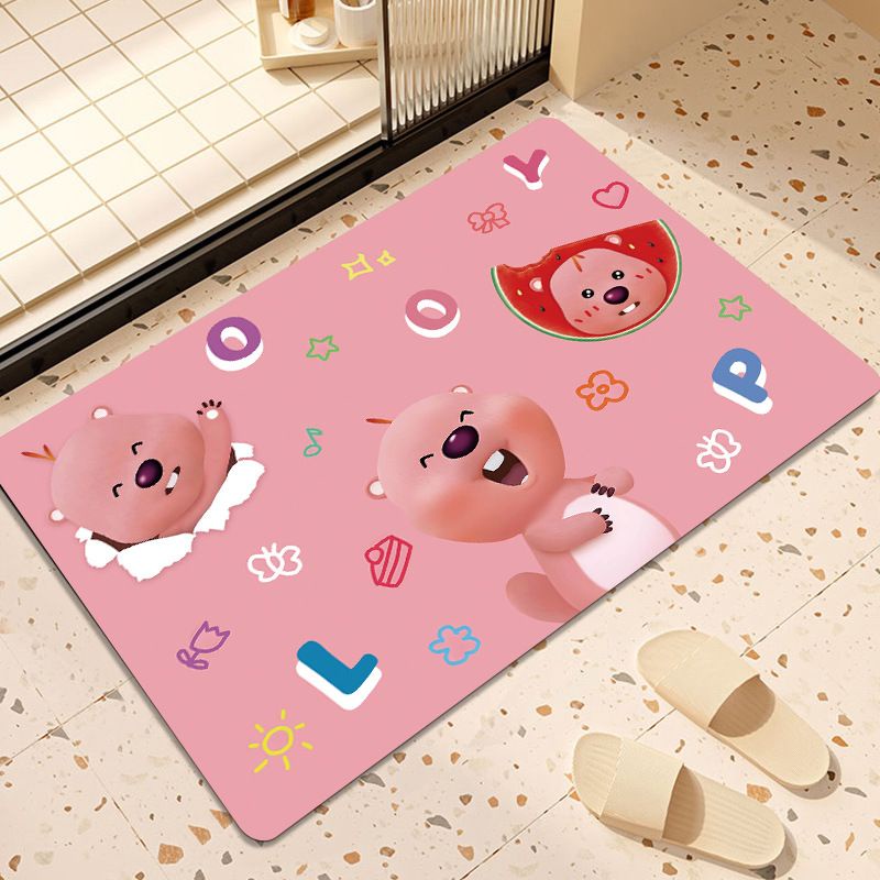 Thảm chùi chân silicon chống trượt hình chú LOOPY siêu cute đáng yêu 40x60cm