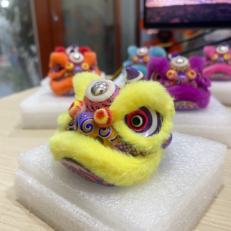 Đầu Lân Mini Trưng Bày Decor Góc Làm Việc - Chế tác thủ công - Siêu Dễ Thương Tặng Ô Tô