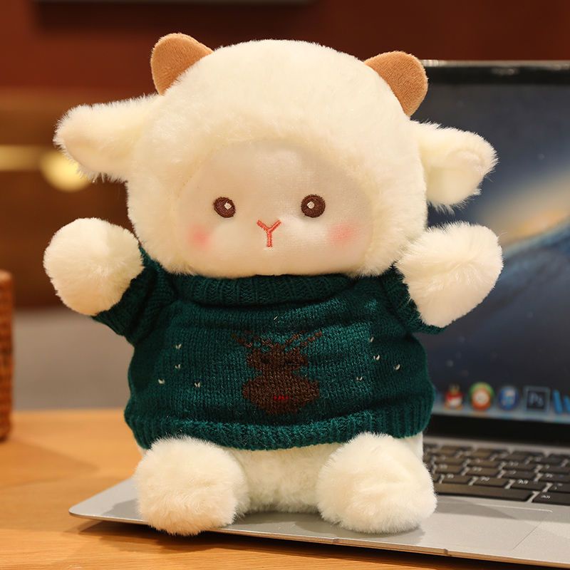 Cừu Nhồi Bông Mặc Áo Len Dễ Thương Cho Bé Gái