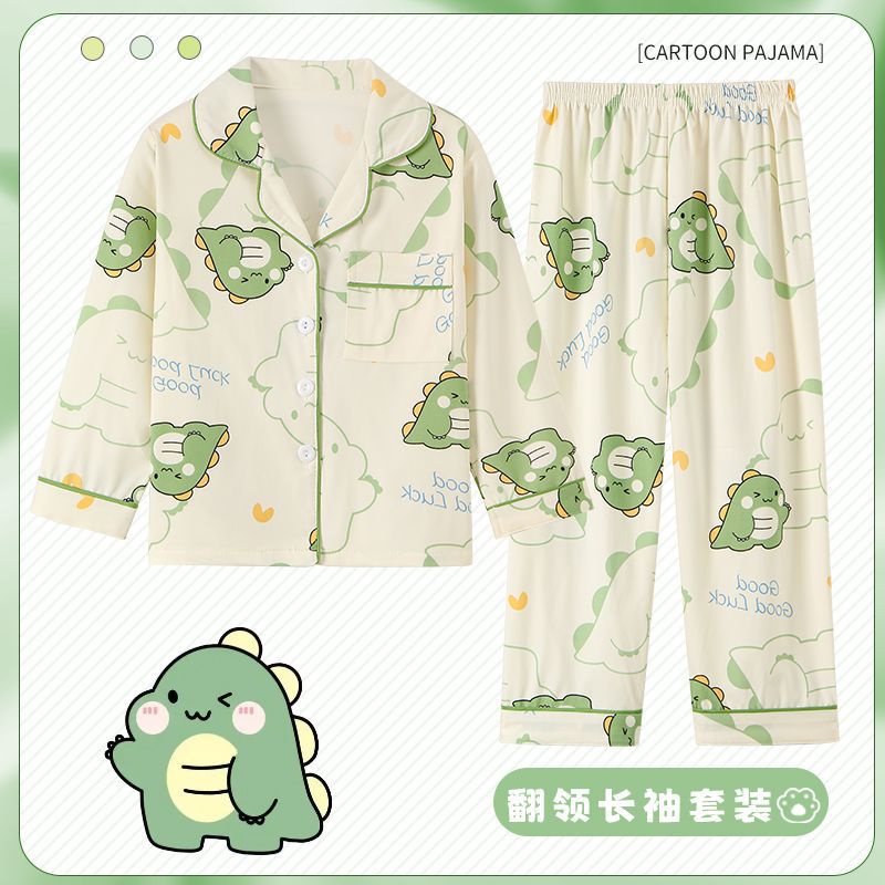 Bộ Đồ Ngủ Tay Dài 105-165cm in Họa Tiết Hoạt Hình Dễ Thương Thời Trang Xuân Thu Cho Bé Gái