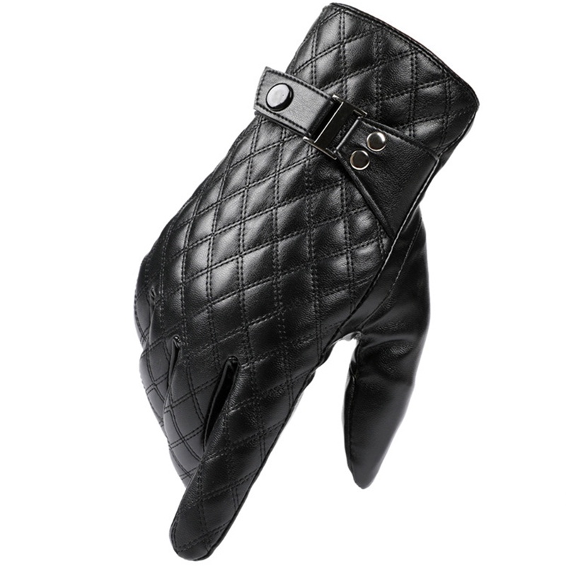 Sf Găng Tay Da Mùa Đông Màu Đen Chống Gió Giữ Ấm Có Thể Chạm Màn Hình Cảm Ứng Cho Nam