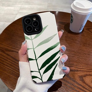Ốp Điện Thoại Mềm Chống Sốc Họa Tiết Lá Xanh graffiti Cho iphone11 12 13 14 pro max x xr xs max se apple 7 8 plus