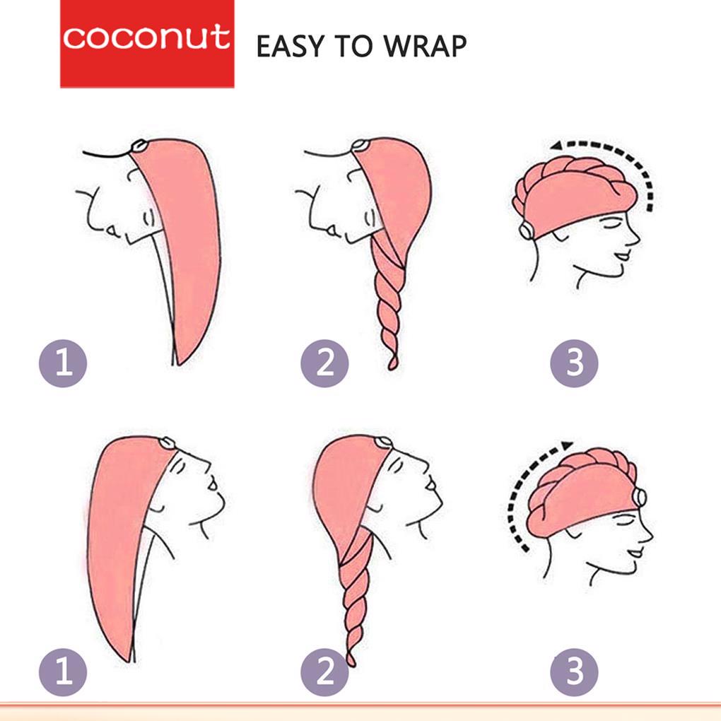 Mũ Trùm Đầu Bằng Sợi microfiber Giúp Làm Khô Tóc Nhanh Dùng Tại Nhà / Du Lịch