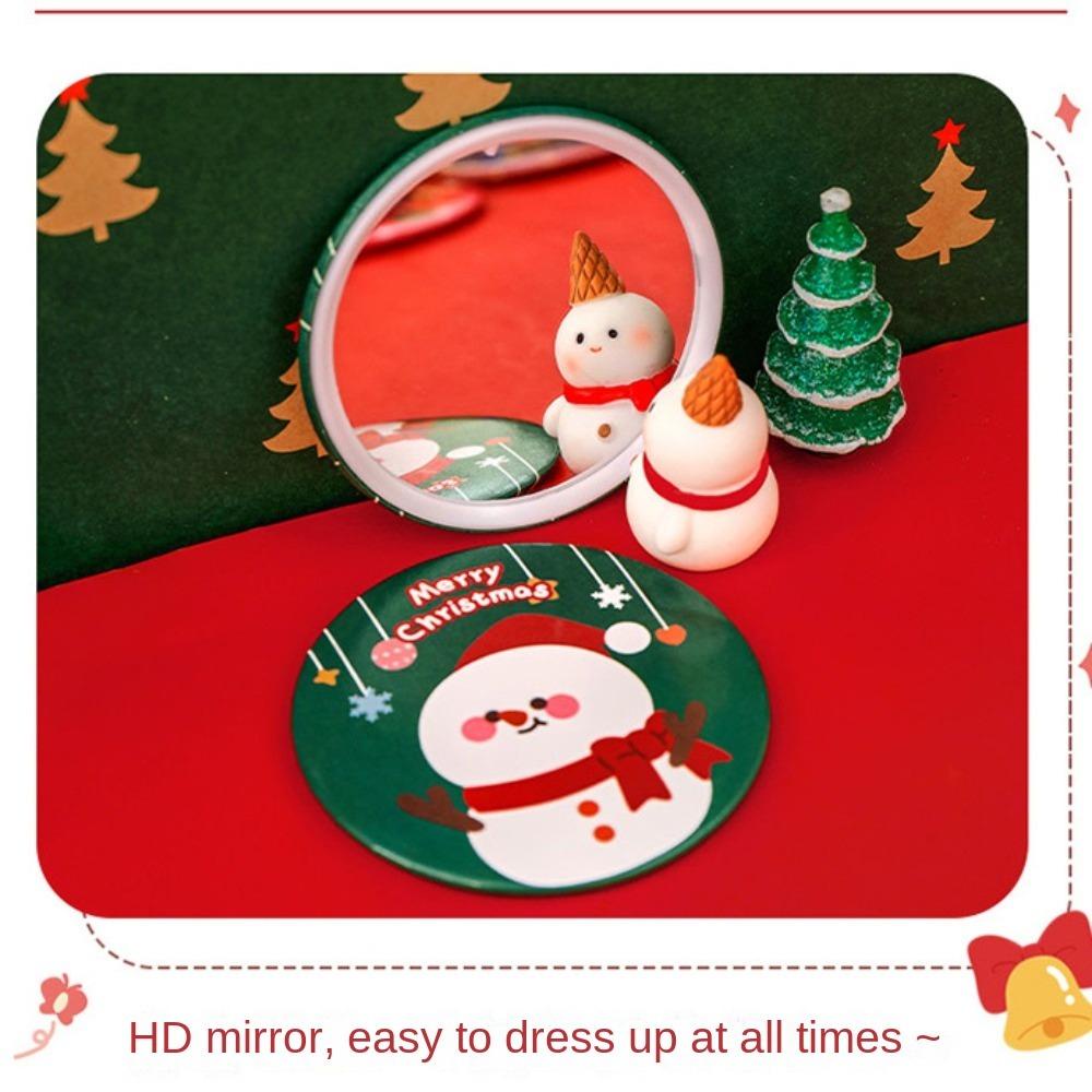 Hchc Gương Trang Điểm mini Cầm Tay Bỏ Túi Hình Ông Già Noel