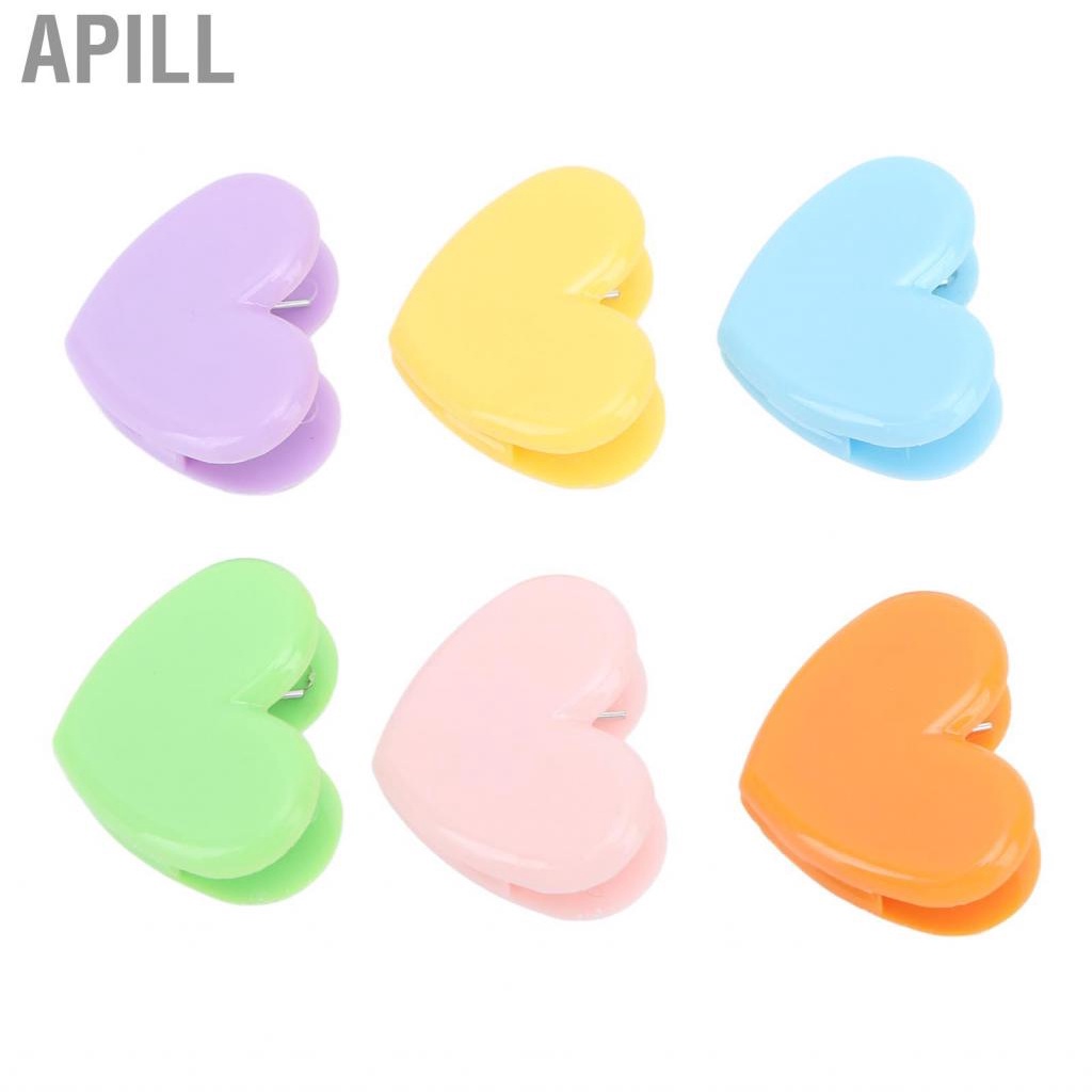 Apill 6PCS Photo  Colorful Heart Shape DIY Decor Stable Mini DCL