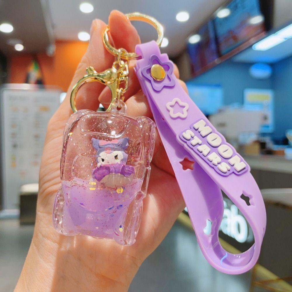 Shanhai kuromi Móc Khóa acrylic Cát Chảy Dầu Hợp Kim Cát Chảy Hình melody Vui Nhộn Có Thể Chảy Được