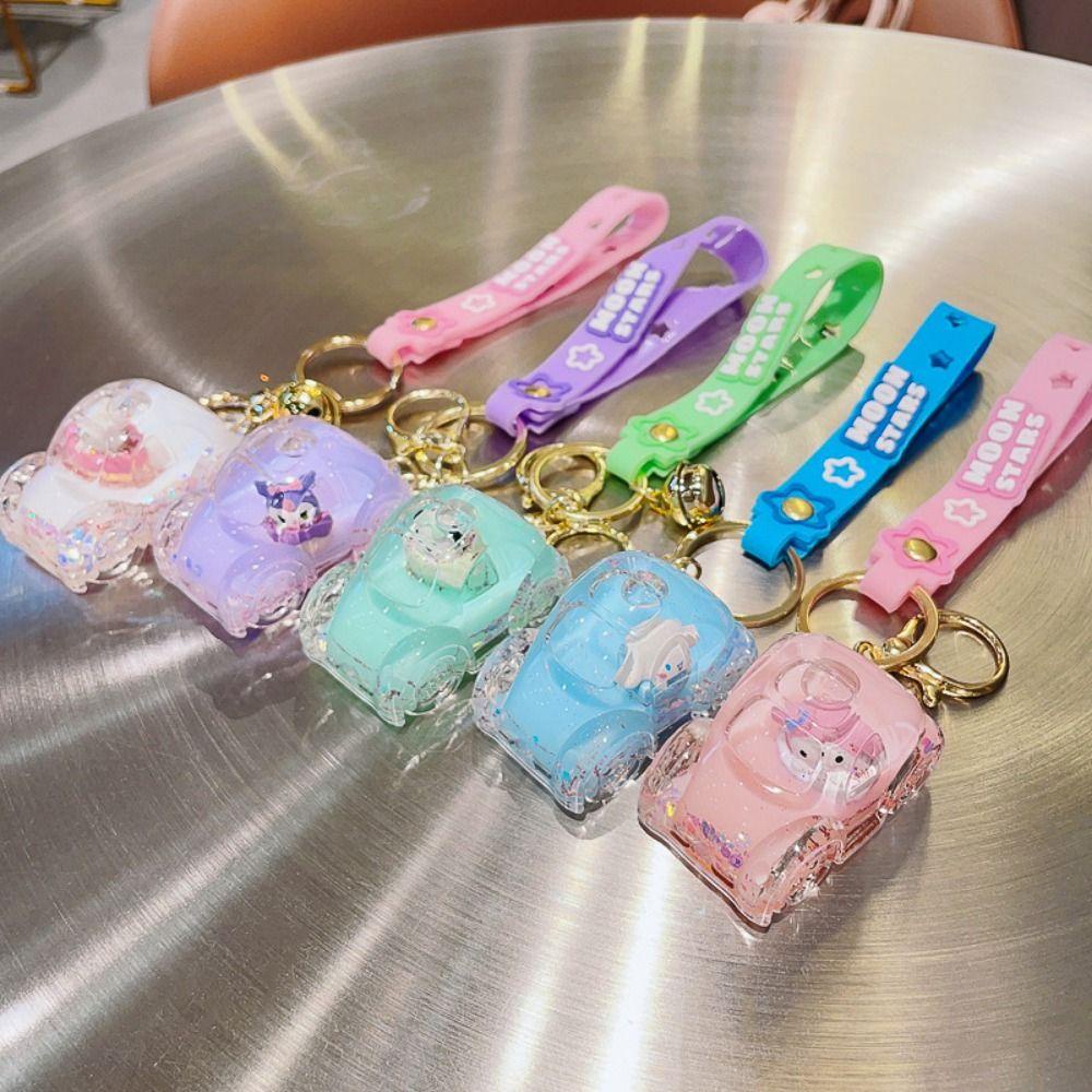 Shanhai kuromi Móc Khóa acrylic Cát Chảy Dầu Hợp Kim Cát Chảy Hình melody Vui Nhộn Có Thể Chảy Được