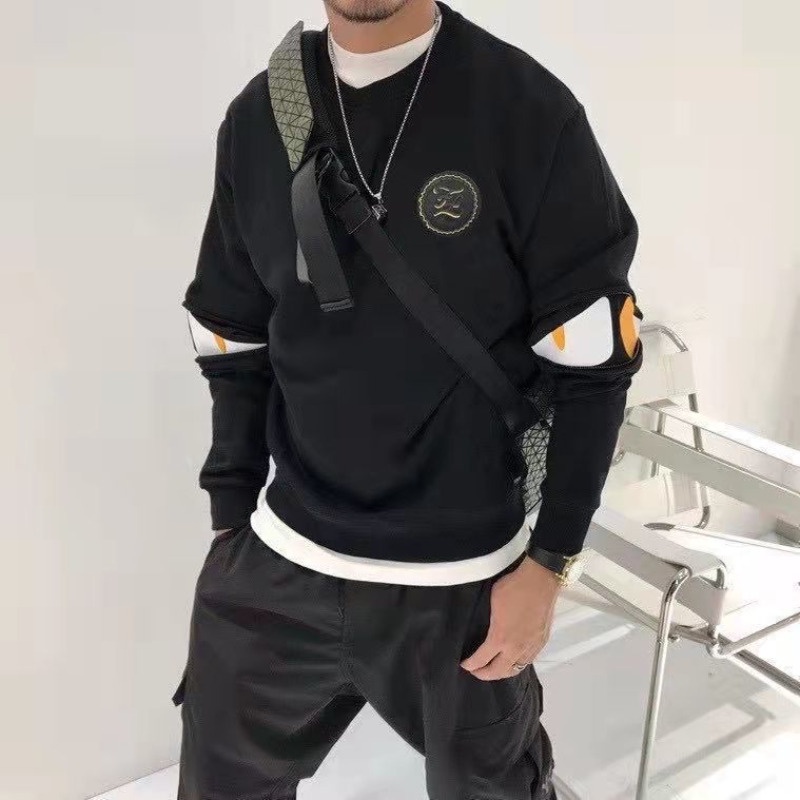 Áo Nỉ Dài Tay Cổ Tròn Phong Cách hip hop Mỹ Mới Cho Nam