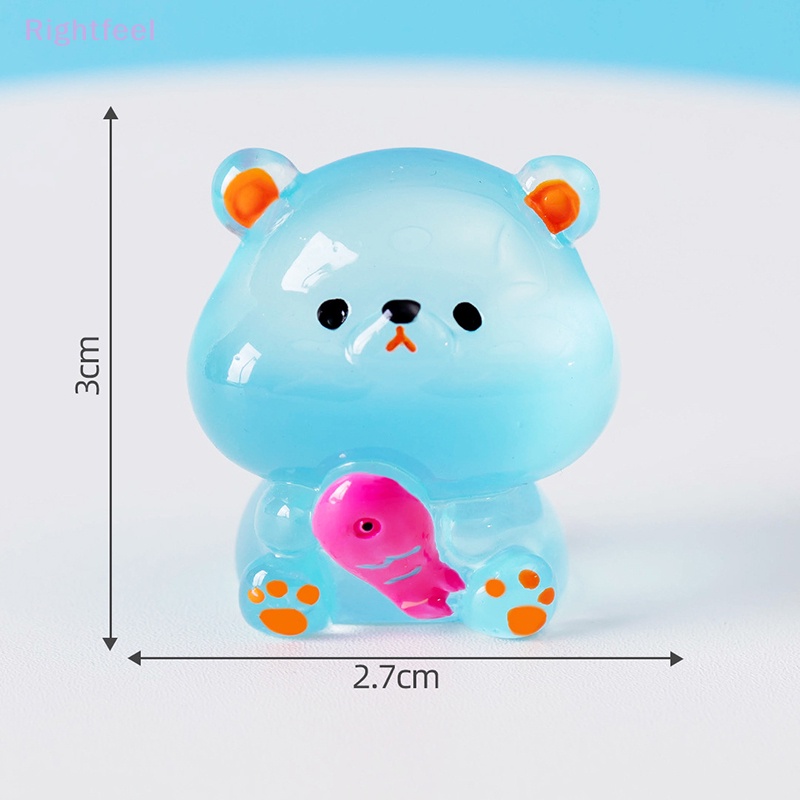 Tượng resin mini Phát Quang Hình Gấu Và Cá Trang Trí Tiểu Cảnh / Xe Hơi Mới