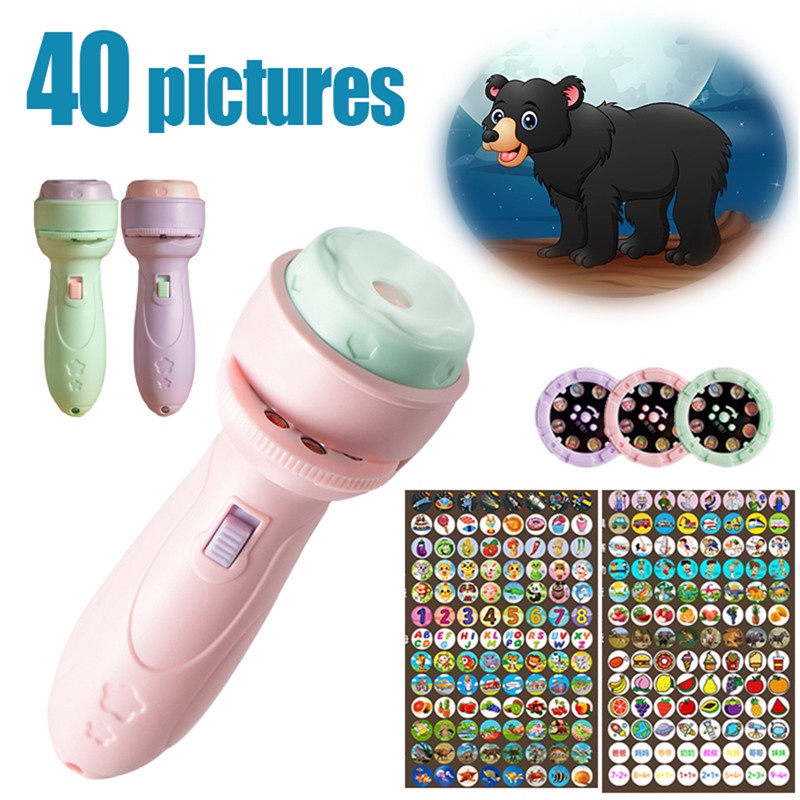 Đồ Chơi Đèn Pin Chiếu Hình Hoạt Hình Vui Nhộn Cho Bé