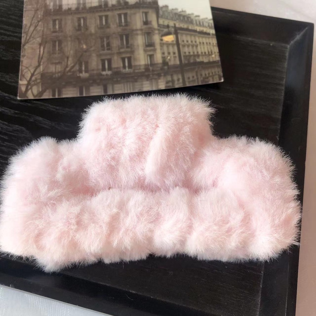 Kẹp Tóc Hình Cá Mập / Vuông 11Cm Bằng Lông Nhung Xinh Xắn Cho Nữ