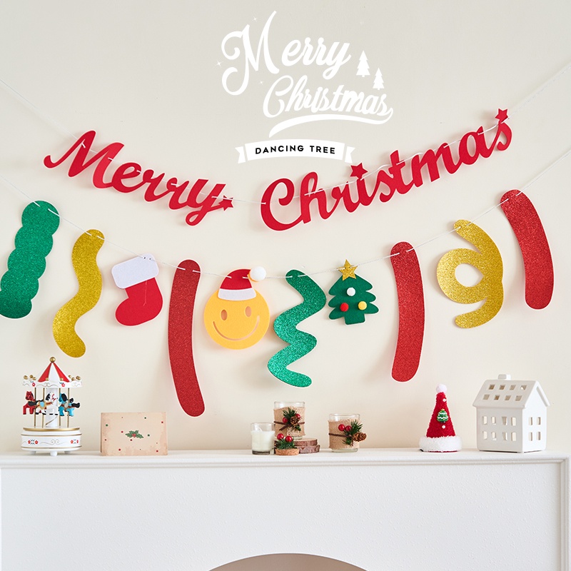 Dây Cờ Treo Tường Trang Trí Giáng Sinh Năm Mới