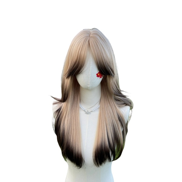 Bộ Tóc Giả Dài Nhuộm Màu Vàng Đen Phong Cách paris Âu Mỹ Cho Nữ