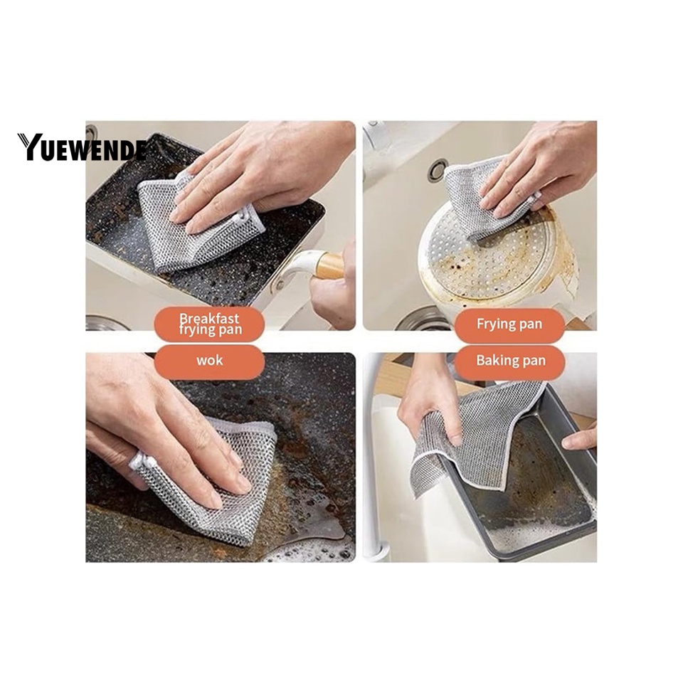 Ym.b Set 10 Khăn Lau Chén Dĩa Không Xơ Vải Khô Và Ướt Đa Năng Có Thể Tái Sử Dụng Cho Nhà Bếp Kiểu Tây Ban Nha