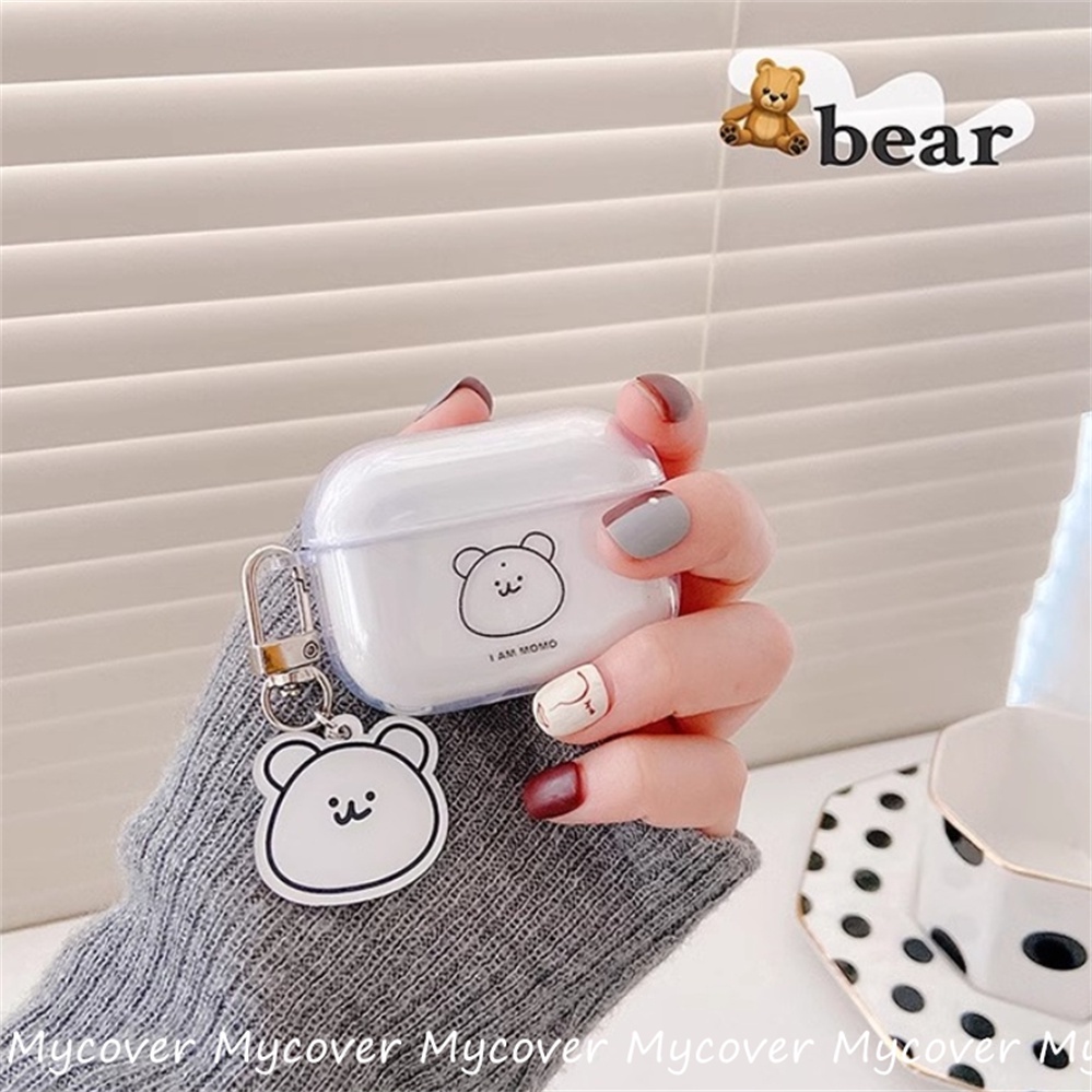 Dễ Thương Vỏ Bảo Vệ Hộp Sạc Tai Nghe airpods1 / 2 airpods 3 2 airpods pro Trong Suốt Họa Tiết Chú Gấu Chống Bụi Bẩn