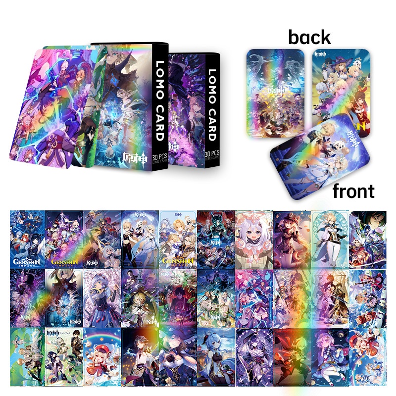 Genshin Laser Flash Lomo Card Collectibles Photocard