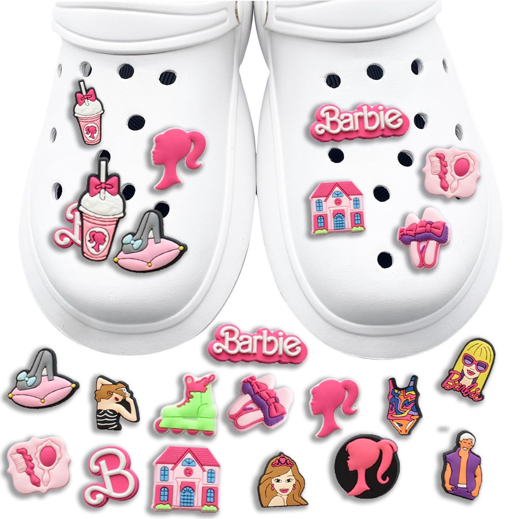 CROCS Dễ Thương Ghim Cài Kính / Kính Mát / Mắt Kính / Cáo / Môi Trường Màu Hồng Đáng Yêu Cho Búp Bê barbie charms