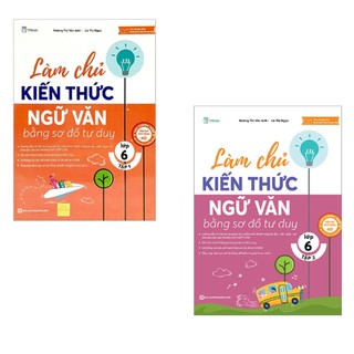 Sách - combo làm chủ kiến thức ngữ văn bằng sơ đồ tư duy lớp 6 tập 1 và tập 2